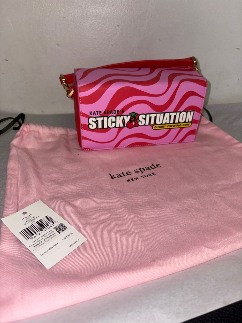 Kate Spade Pink "Sticky Situation" Cherry Print Top Handle Bag only - Picture 13 of 16